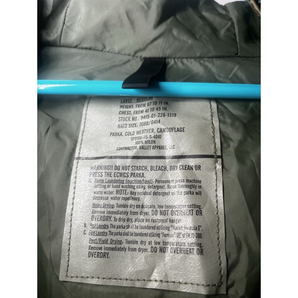 US Military ECWCS Gore-Tex Parka Large Cold Weather Jacket Woodland Camouflage - Picture 4 of 7